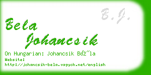 bela johancsik business card